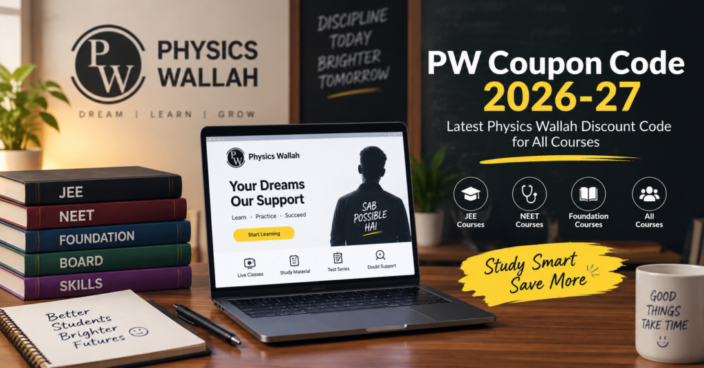 PW Coupon Code 2026-27 – Latest Physics Wallah Discount Code for All Courses